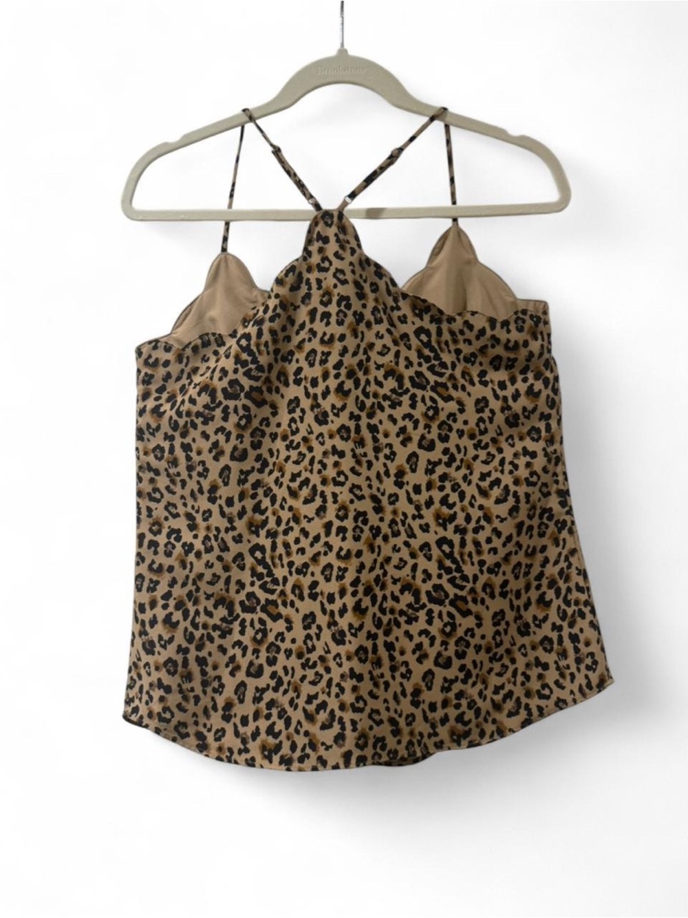 J.Crew leopard print cami top scalloped V-neck Size 4 - Picture 3 of 4
